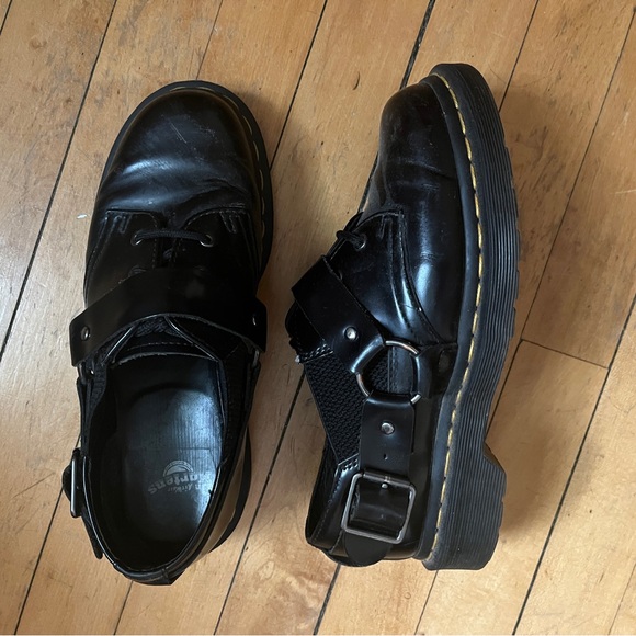 Dr. Martens Shoes - Dr. Martens Black Leather Harness Shoes
